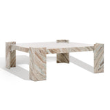 Safavieh Catayana Marble Coffee Table White / Brown SFV9711A-2BX