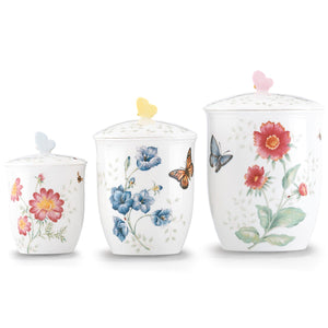 Lenox Butterfly Meadow 3-Piece Canister Set Multi, WHITE PORCELAIN 813478