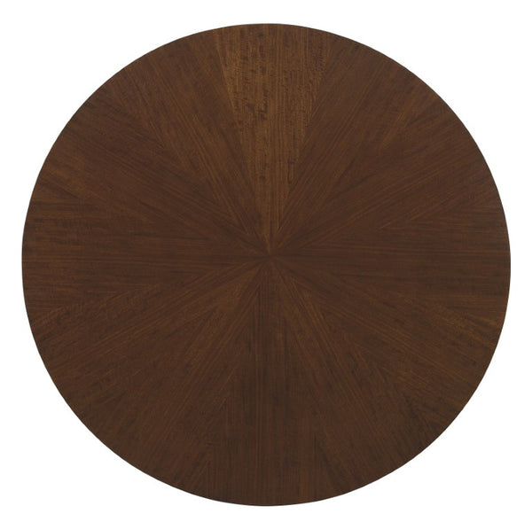 Hooker Furniture Archives Round Pedestal Dining Table — Figured Walnut Veneer, Classic Walnut Finish, Seats 4–6 Elegantly 6123-75203-89