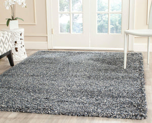 Safavieh New York Shag 165 Power Loomed  Rug Blue / Blue SG165-6565-4SQ
