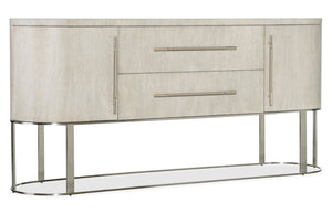 Hooker Furniture Modern Mood Server Elegant Quartered Oak Sideboard With Wire-Brushed Texture, Pewter Accents, Storage Delight Light Brown 6850-75907-80