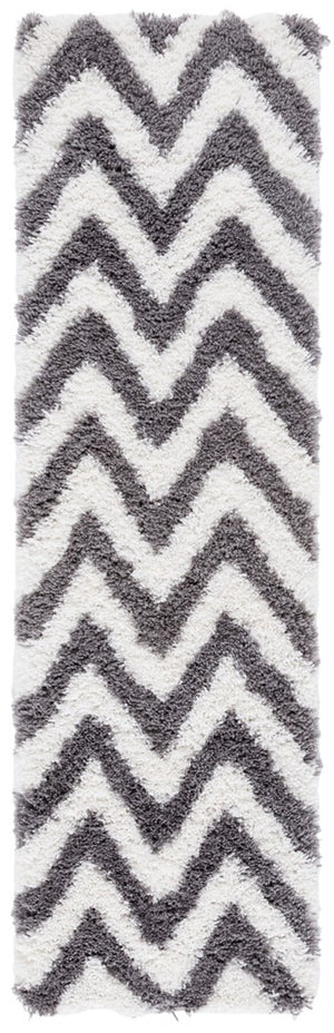 Safavieh Chevron Shag SG250 Hand Tufted  Rug Ivory / Grey SG250C-26