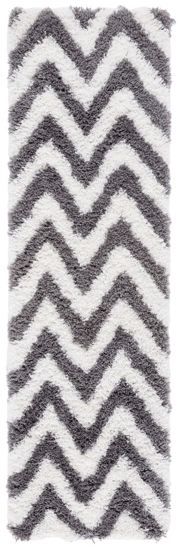 Safavieh Chevron Shag SG250 Hand Tufted  Rug Ivory / Grey SG250C-26