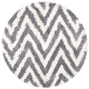 Safavieh Chevron Shag SG250 Hand Tufted  Rug Ivory / Grey SG250C-26