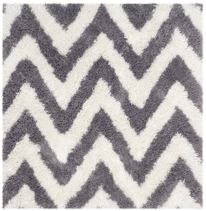 Safavieh Chevron Shag SG250 Hand Tufted  Rug Ivory / Grey SG250C-26