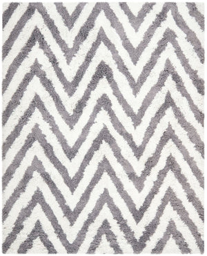 Safavieh Chevron Shag SG250 Hand Tufted  Rug Ivory / Grey SG250C-26