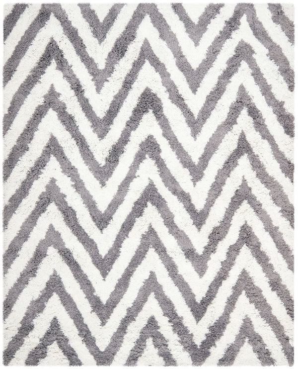 Safavieh Chevron Shag SG250 Hand Tufted  Rug Ivory / Grey SG250C-26