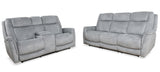 Parker House Linus - Hudson Grey Power Reclining Sofa And Loveseat Grey 100% Polyester (S) Mlin-32phz-hgy