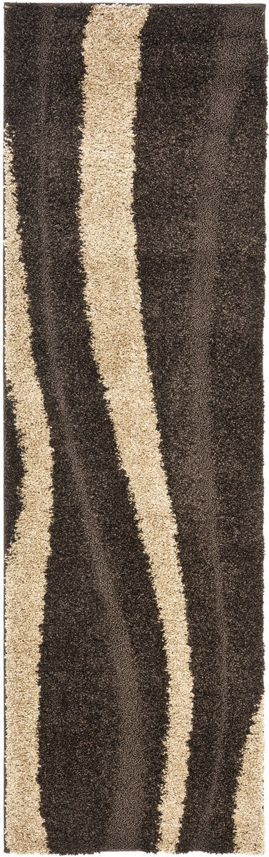 Safavieh Willow Shag SG451 Power Loomed Shag Rug Dark Brown / Beige SG451-2813-25