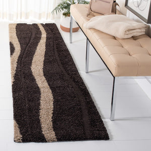 Safavieh Willow Shag SG451 Power Loomed Shag Rug Dark Brown / Beige SG451-2813-25