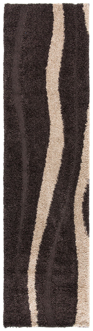 Safavieh Willow Shag SG451 Power Loomed Shag Rug Dark Brown / Beige SG451-2813-25