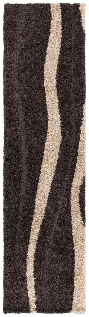 Safavieh Willow Shag SG451 Power Loomed Shag Rug Dark Brown / Beige SG451-2813-25