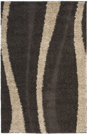 Safavieh Willow Shag SG451 Power Loomed Shag Rug Dark Brown / Beige SG451-2813-25