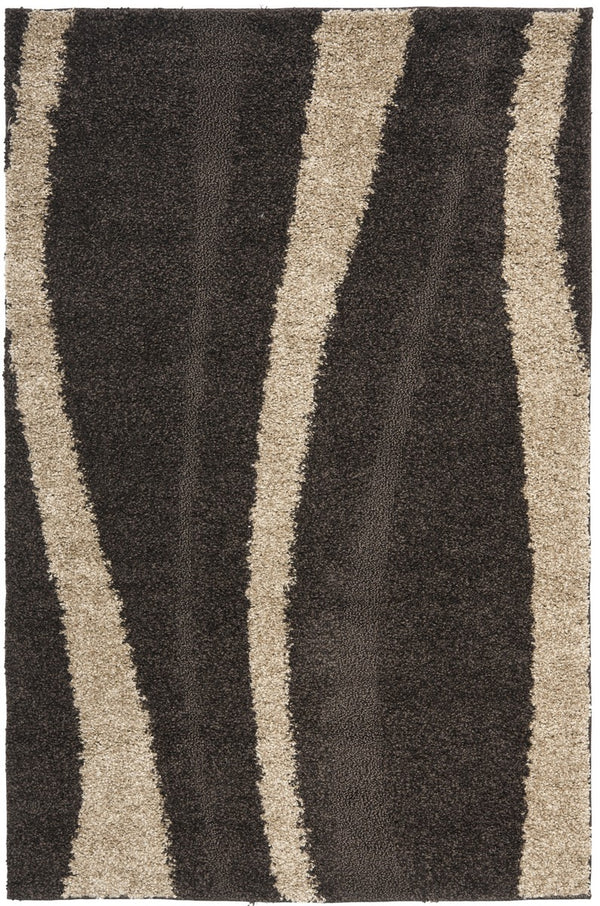 Safavieh Willow Shag SG451 Power Loomed Shag Rug Dark Brown / Beige SG451-2813-25