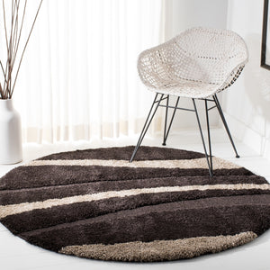 Safavieh Willow Shag SG451 Power Loomed Shag Rug Dark Brown / Beige SG451-2813-25