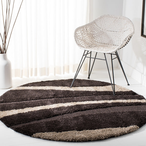 Safavieh Willow Shag SG451 Power Loomed Shag Rug Dark Brown / Beige SG451-2813-25