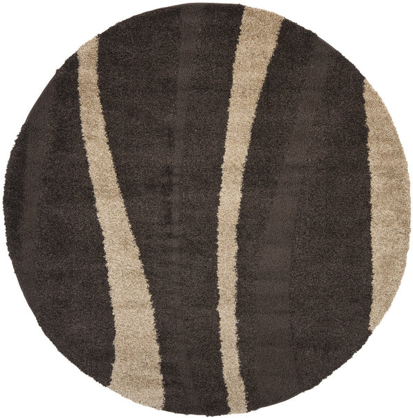 Safavieh Willow Shag SG451 Power Loomed Shag Rug Dark Brown / Beige SG451-2813-25
