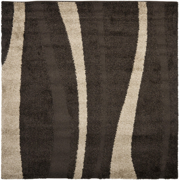 Safavieh Willow Shag SG451 Power Loomed Shag Rug Dark Brown / Beige SG451-2813-25