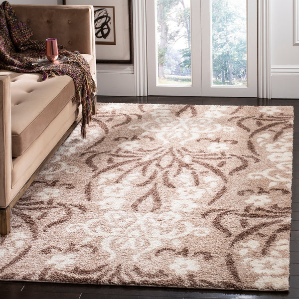Safavieh Florida Shag Power Loomed Shag Rug Beige / Cream SG457-1311-27