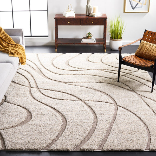 Safavieh Florida Shag 471 Power Loomed Shag Rug Cream / Beige SG471-1113-12SQ