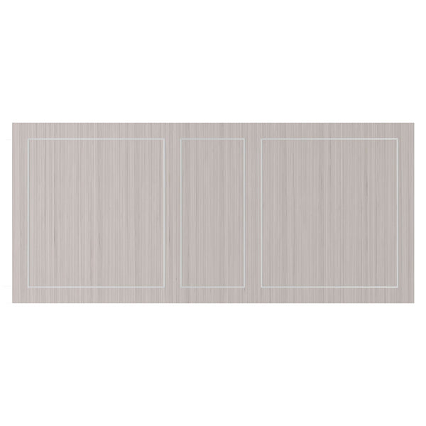 Bernhardt Bernhardt Stratum Dining Table With Mist Top & Polished Nickel Insets, Fossil Faux Stone Base, 82" 325224