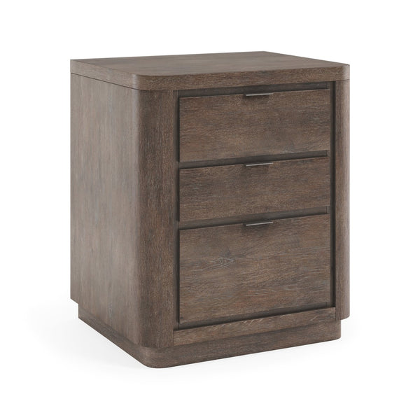 Bernhardt Bernhardt Outline Nightstand With Soft-Close Drawers, Wire-Brushed Oak, Usb Charging, Modern Casual Design 360228