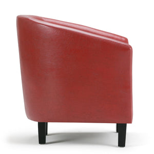 English Elm Austin - Stylish Red Tub Chair For Modern Comfort, Durable Faux Leather & Cozy Design For Any Space B136P159638