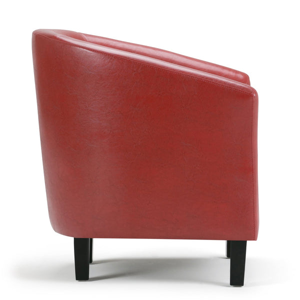 English Elm Austin - Stylish Red Tub Chair For Modern Comfort, Durable Faux Leather & Cozy Design For Any Space B136P159638