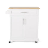 Christopher Knight Home® - Noble House - Batavia Contemporary Kitchen Cart with Wheels