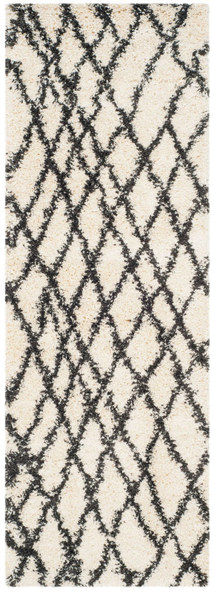 Safavieh Belize Shag 484 Power loomed Shag & Flokati Rug Ivory / Charcoal SGB484B-3