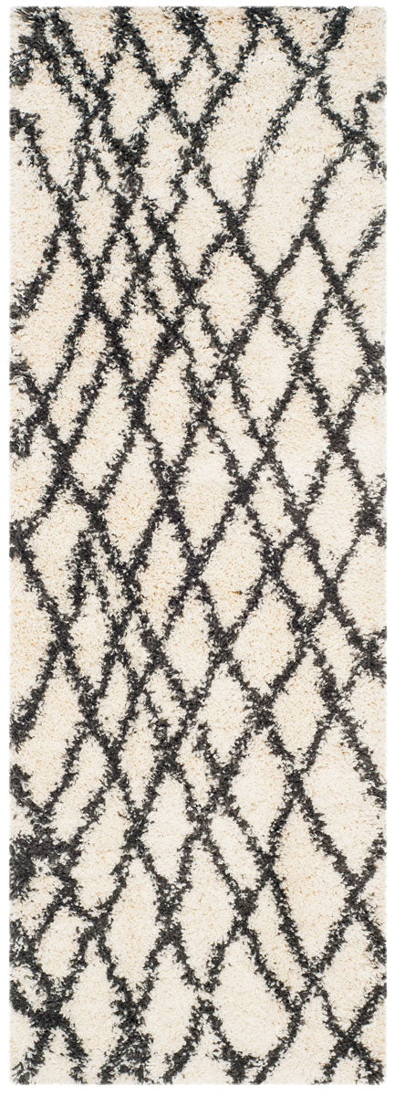 Safavieh Belize Shag 484 Power loomed Shag & Flokati Rug Ivory / Charcoal SGB484B-3