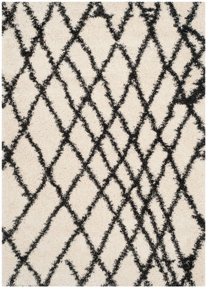Safavieh Belize Shag 484 Power loomed Shag & Flokati Rug Ivory / Charcoal SGB484B-3