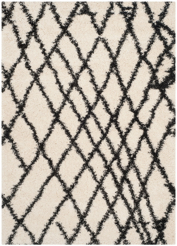 Safavieh Belize Shag 484 Power loomed Shag & Flokati Rug Ivory / Charcoal SGB484B-3