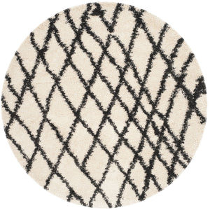Safavieh Belize Shag 484 Power loomed Shag & Flokati Rug Ivory / Charcoal SGB484B-3