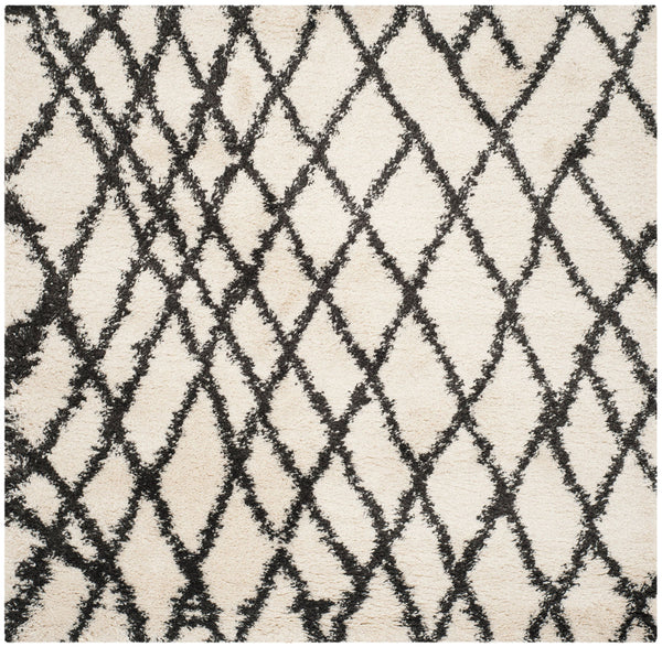 Safavieh Belize Shag 484 Power loomed Shag & Flokati Rug Ivory / Charcoal SGB484B-3