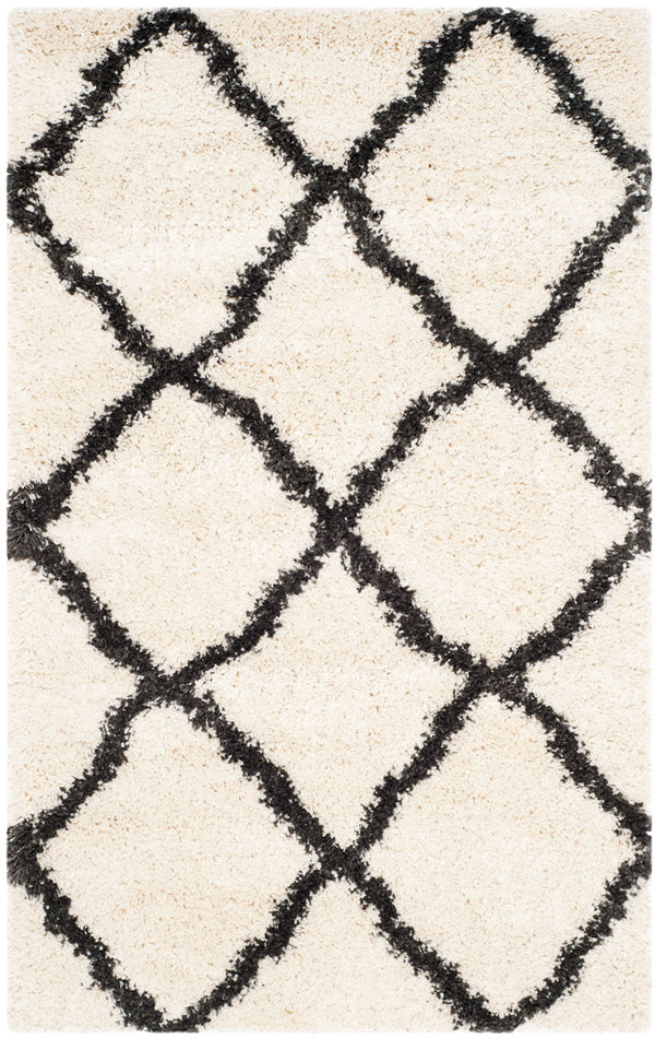 Safavieh Belize Shag 489 Power loomed Shag & Flokati Rug Ivory / Charcoal SGB489B-3