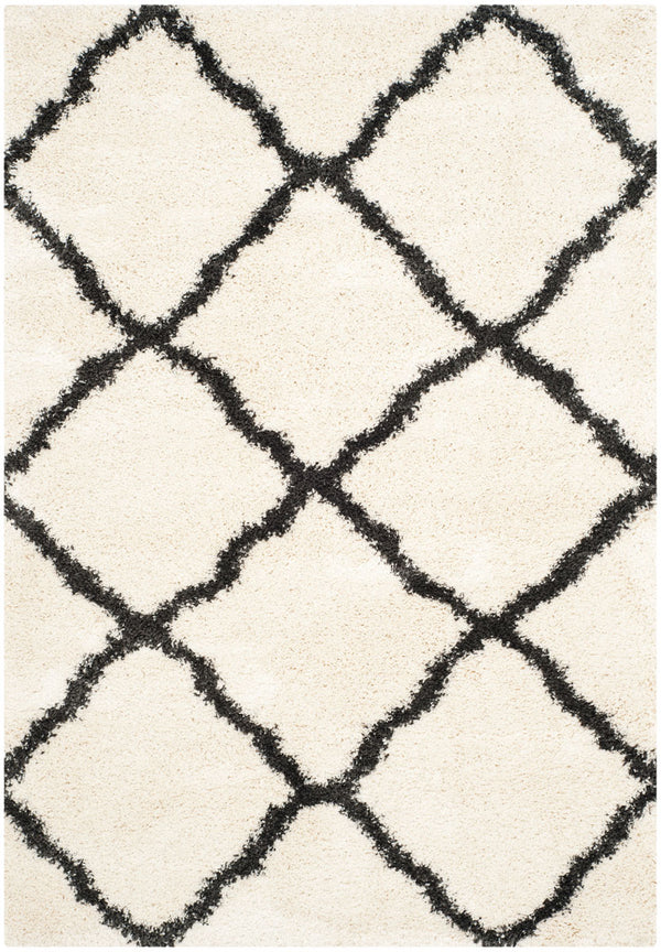 Safavieh Belize Shag 489 Power loomed Shag & Flokati Rug Ivory / Charcoal SGB489B-3