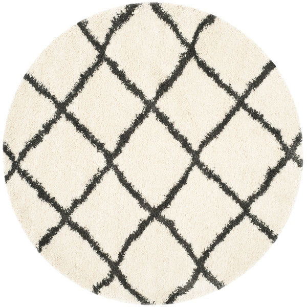 Safavieh Belize Shag 489 Power loomed Shag & Flokati Rug Ivory / Charcoal SGB489B-3