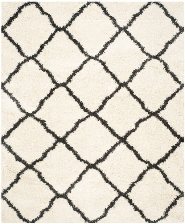 Safavieh Belize Shag 489 Power loomed Shag & Flokati Rug Ivory / Charcoal SGB489B-3