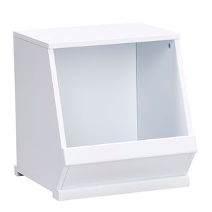 Homelegance By Top-Line Delrico Modular Stacking Storage Bins White MDF