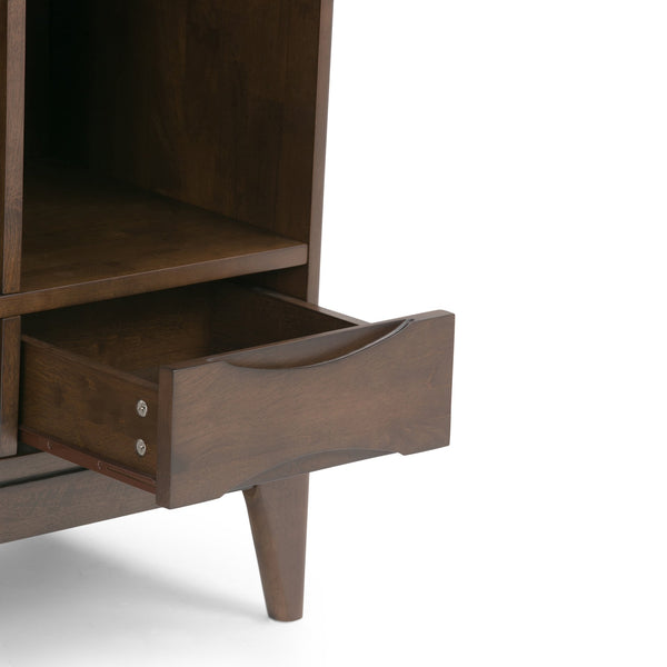 English Elm Harper Cube Storage Unit With Drawers - Mid-Century Modern Walnut Brown For Stylish Organization B136P158166