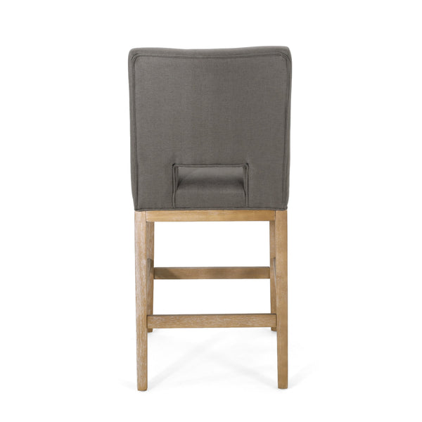 English Elm Christopher Knight Home® - COUNTER Grey Fabric Counter Stool with Padded Back, Sustainable Wooden Frame, Compact Comfort Seat 72489.00DPGRY