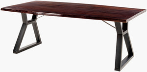 Surya Stavanger Modern Hand-crafted 30"H X 80"W X 40"D Dining Table - Durable Wood & Metal Design For Style Top, Brown,Base, Black Acacia,Iron Sgg-001