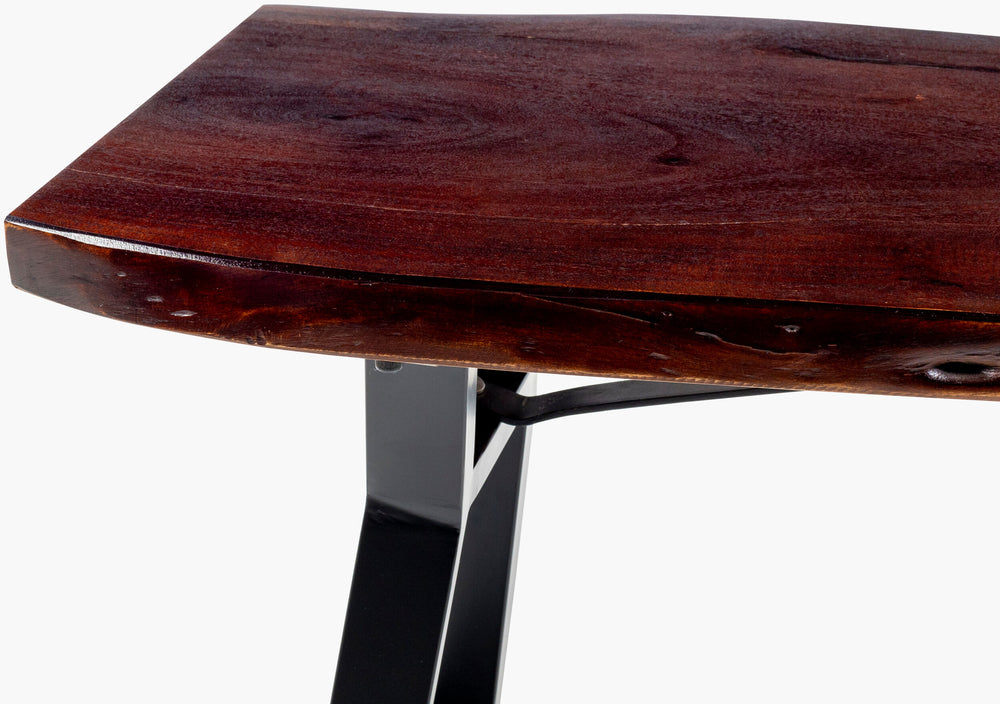 Surya Stavanger Modern 18"H X 70"W X 17"D Dining Bench - Handcrafted Wood & Metal Furniture For Any Room Top, Brown,Base, Black Acacia,Iron Sgg-002