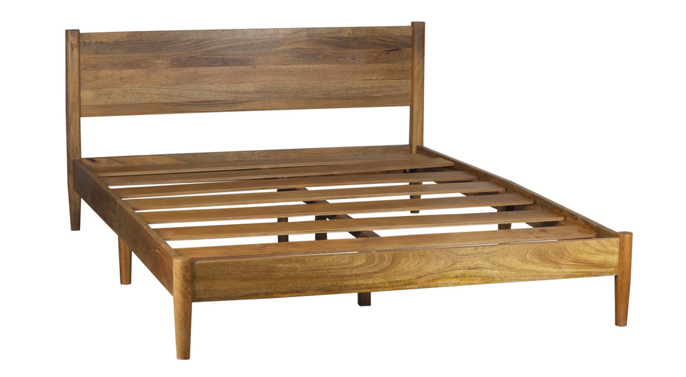 Porter Designs Porter Sunset Solid Mango Wood Queen Bed - Mid-century Elegance With Durable Design & Easy Assembly Brown Wood 04-108-14-8623