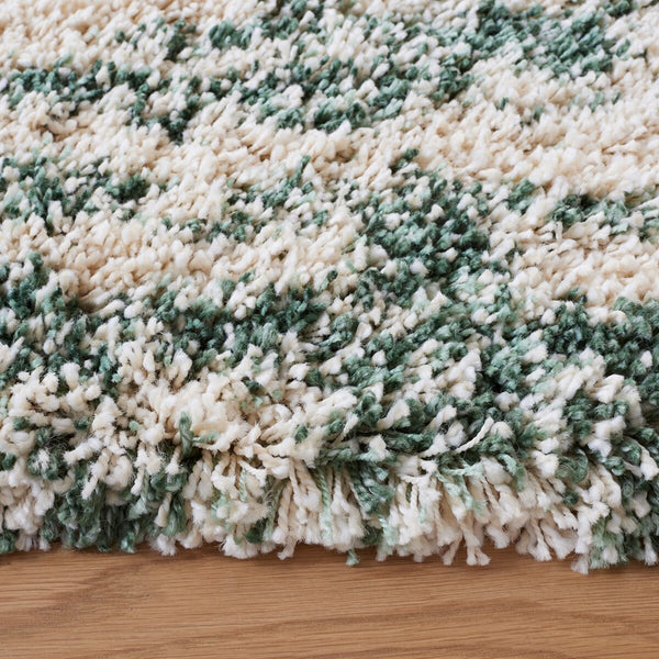 Safavieh Hudson Shag 206 Power Loomed Shag Rug Ivory / Green SGH206Y-5SQ