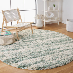 Safavieh Hudson Shag 206 Power Loomed Shag Rug Ivory / Green SGH206Y-5SQ