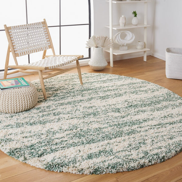 Safavieh Hudson Shag 206 Power Loomed Shag Rug Ivory / Green SGH206Y-5SQ
