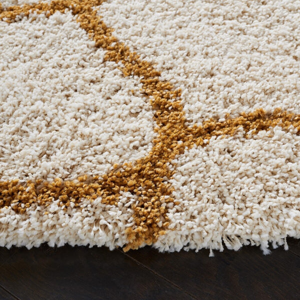 Safavieh Hudson Shag 280 Power Loomed Shag Rug Ivory / Gold 2' x 3'