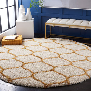 Safavieh Hudson Shag 280 Power Loomed Shag Rug Ivory / Gold 2' x 3'